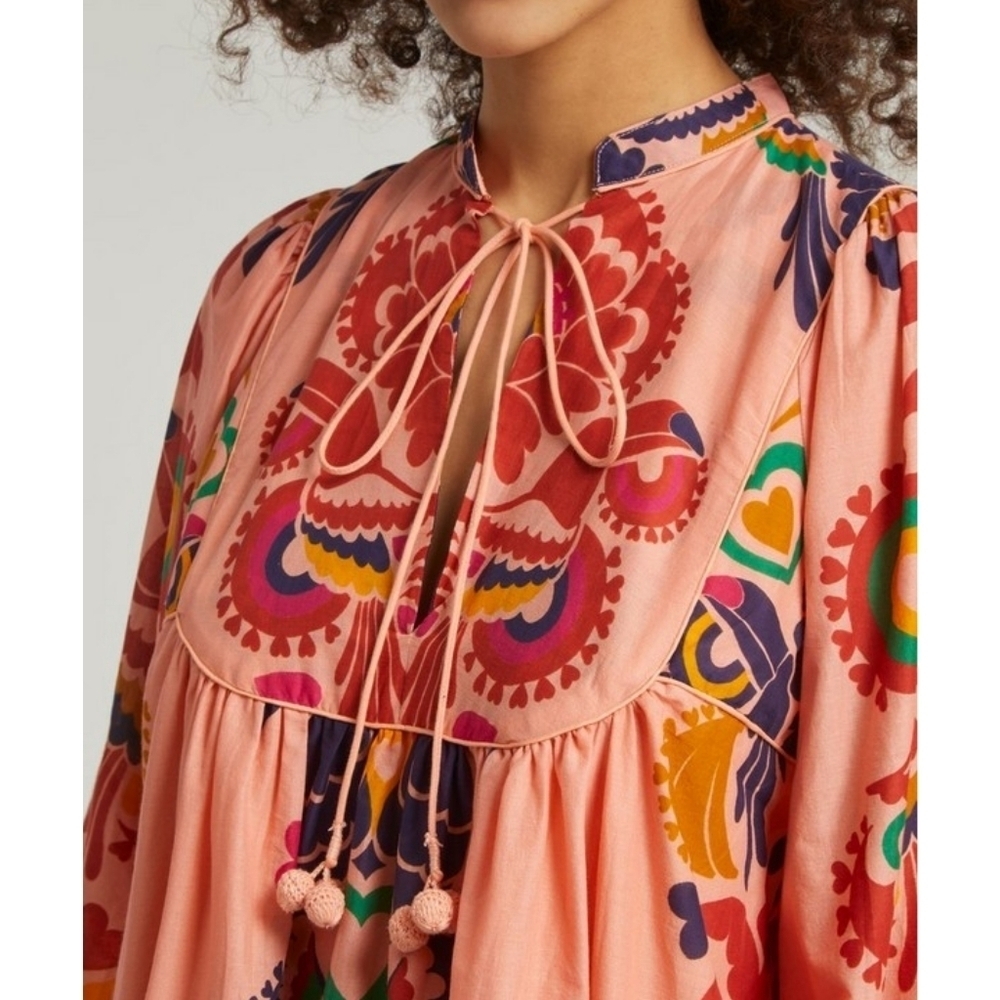 FARM Rio Peach Amulet Midi-Dress - Picture 7 of 16